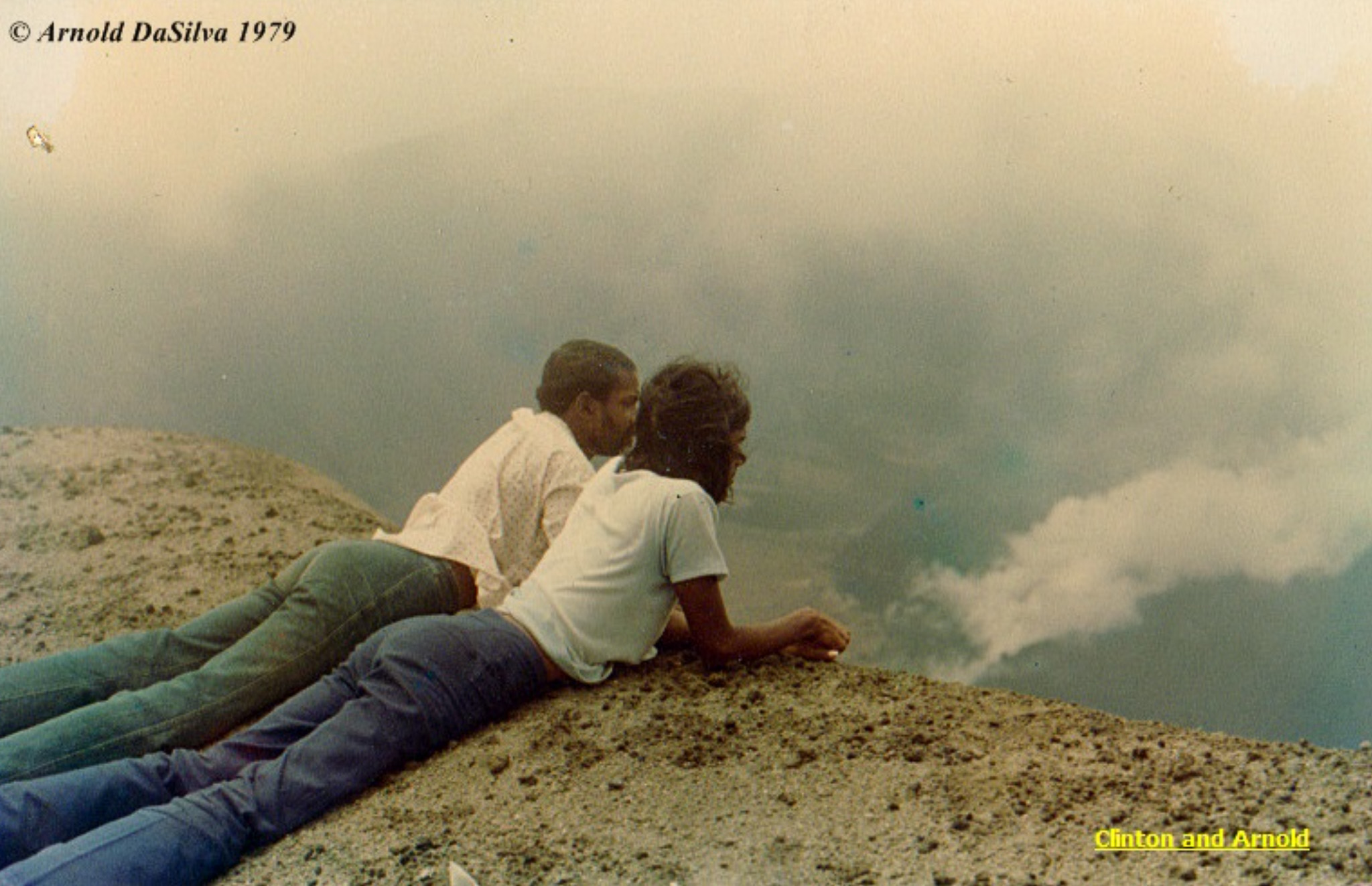 Soufriere, 1979, a visit to the crater after the eruption. Photo: Arnold Da Silva